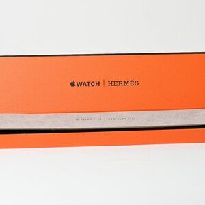 HERMÈS Apple Watch 38mm Double Tour Leather Band – Blue/White Unused with Box